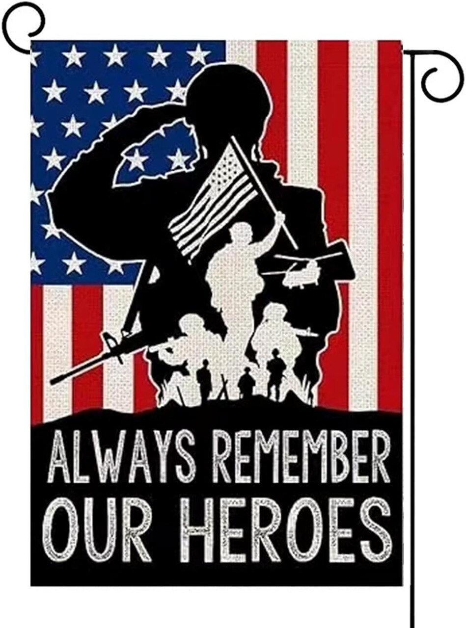 4th of July Decoration Memorial Day Patriotic Garden Flag, Veteran Independence Day Yard Outdoor Decoration 12x18 Inch Double Sided